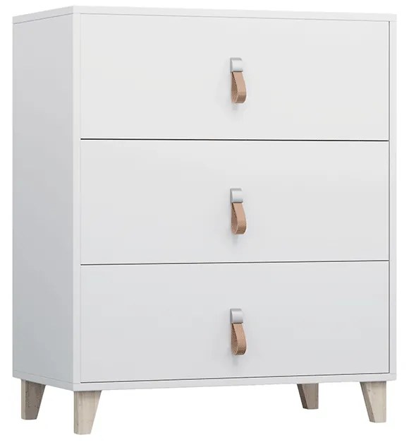 Komoda, biela, ABS hrany, FIERA 3S