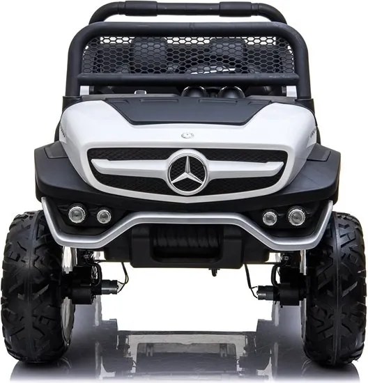 LEAN CARS Elektrické autíčko Mercedes Unimog 4x4 biele, LED, MP3