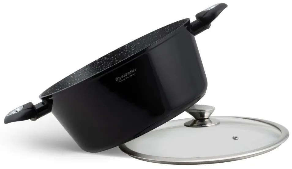 Čierna lesklá sada hrncov - 12 kusov