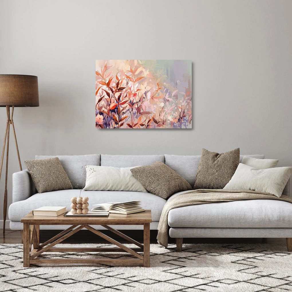 Sklenený obraz - Maľba pastelová jeseň (70x50 cm)
