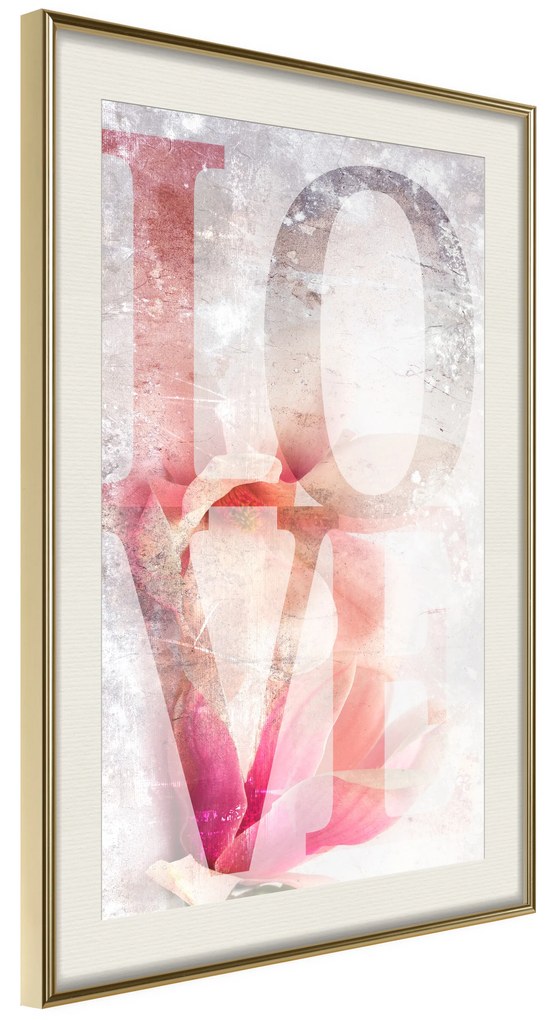 Artgeist Plagát - Magnolia Love [Poster] Veľkosť: 30x45, Verzia: Zlatý rám s passe-partout