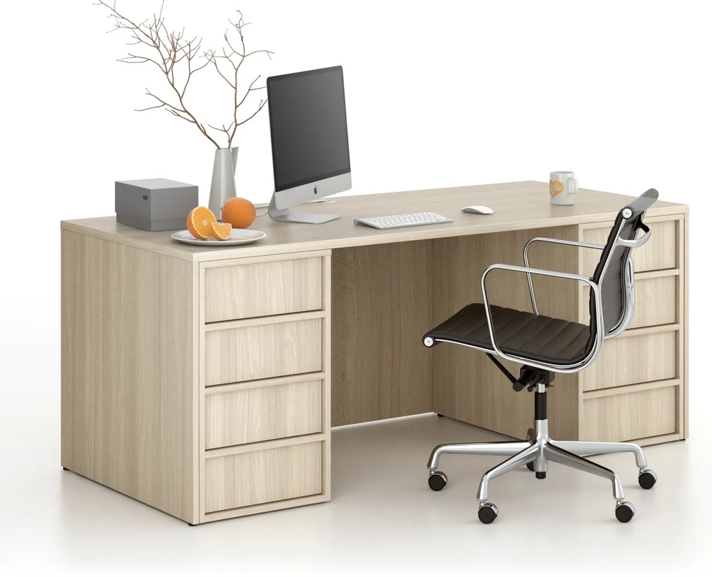 Kancelársky prístavný kontajner FRAME, 428 x 763 x 721 mm, dub prírodný