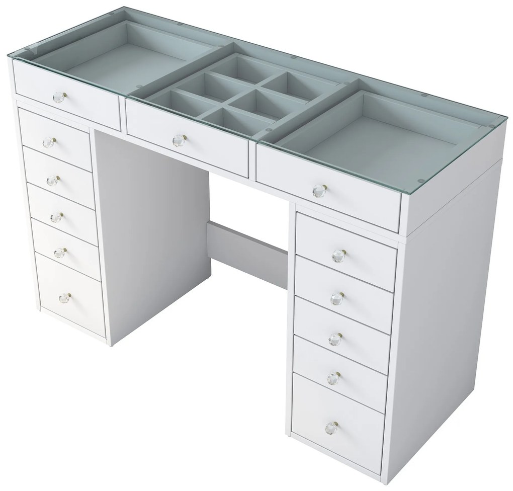 Toaletný stolík Melissa 01 biely/čirý