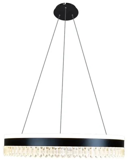 LED Stmievateľný luster na lanku LED/80W/230V 3000-6500K čierna + diaľkové ovládanie