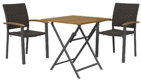 Livarno home Skladací záhradný stôl Valencia + Záhradná stolička Valencia, 2 kusy  (800008285)