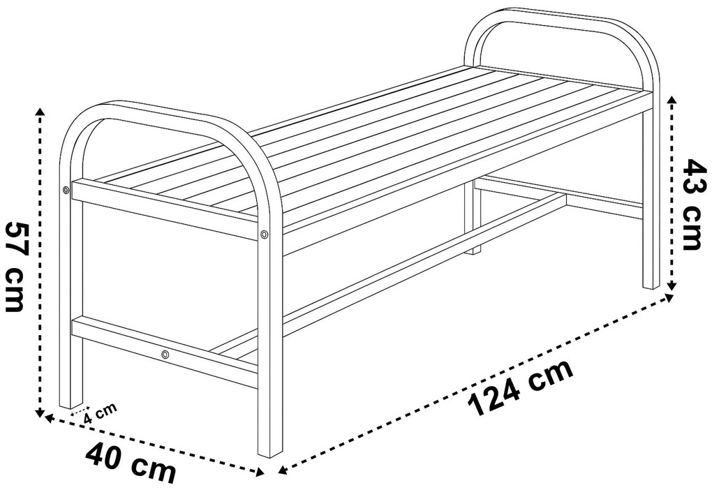 Záhradná lavička Sobo 124 cm čierna