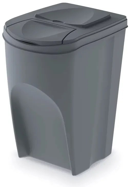Set košov na triedený odpad, 4 x 35 l, sivá