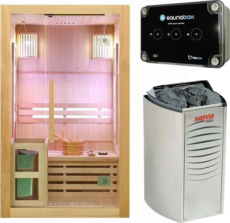 Domáca Wi-Fi riadená sauna GN-EA2 120x105x200 cm s pecou