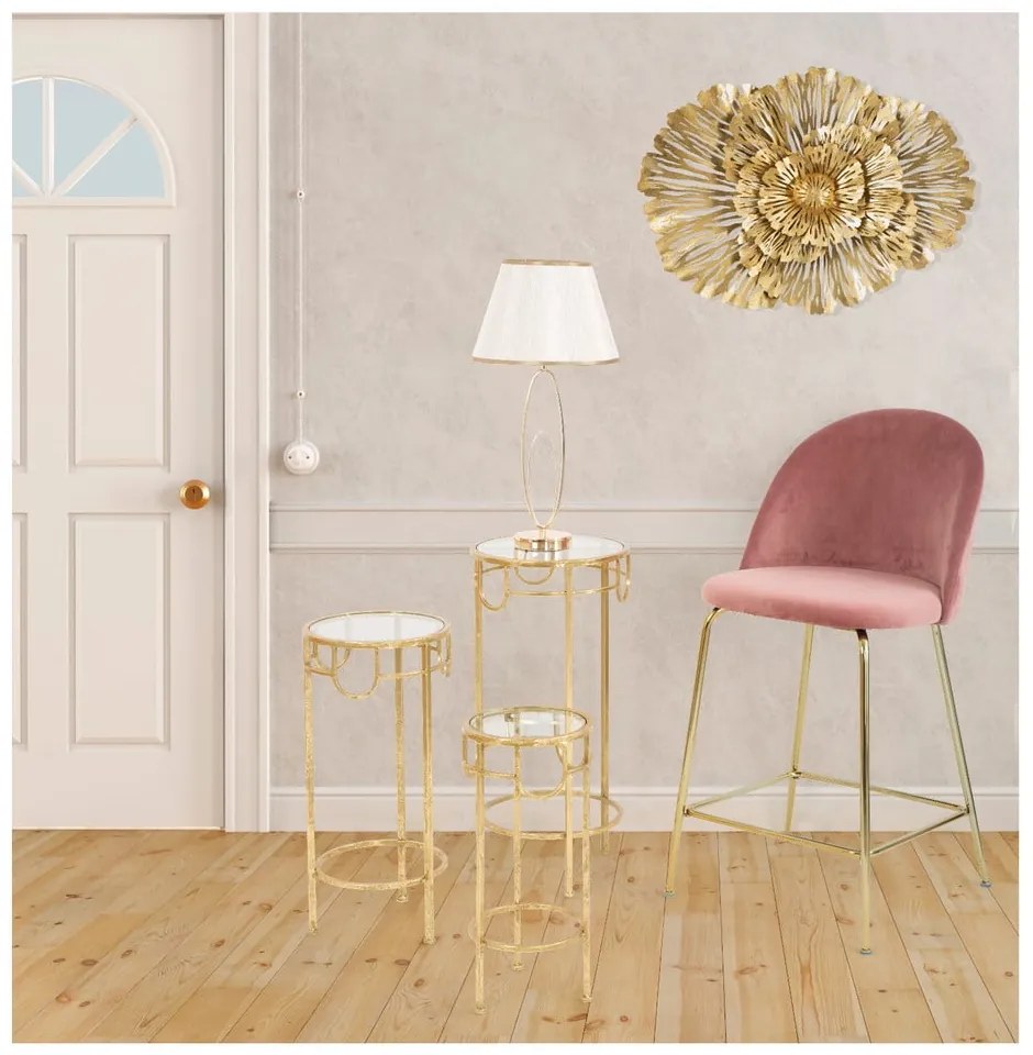 Biela stolová lampa s konštrukciou v zlatej farbe Mauro Ferretti Flush