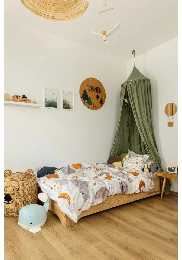 Detská posteľ z borovicového dreva Adeko BOX 9, 90 × 200 cm