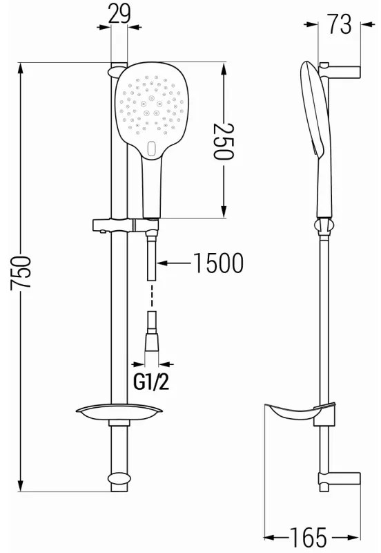 Mexen sprchový set DB22, chróm, 785224584-00
