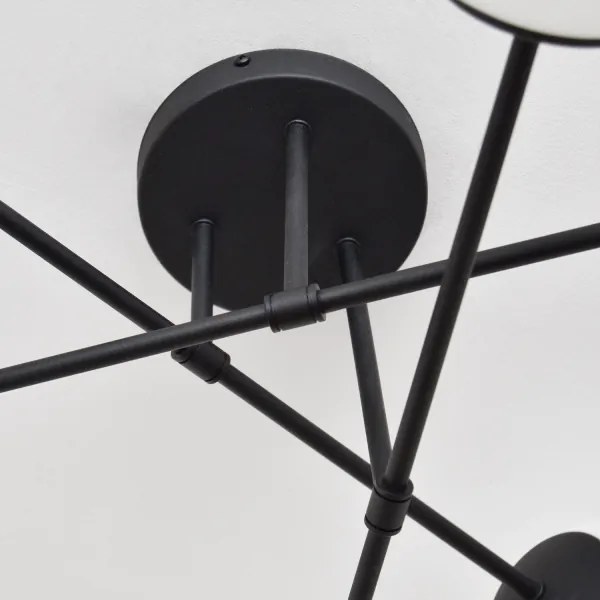 Prisadený luster MOON 6xE27/15W/230V čierna