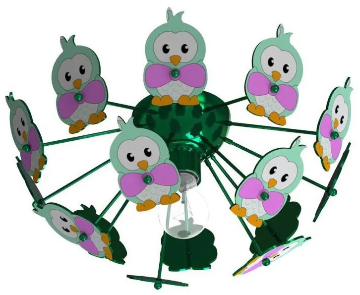 Eglo 95636 - Detské stropné svietidlo VIKI 2 1xE27/60W/230V zelená