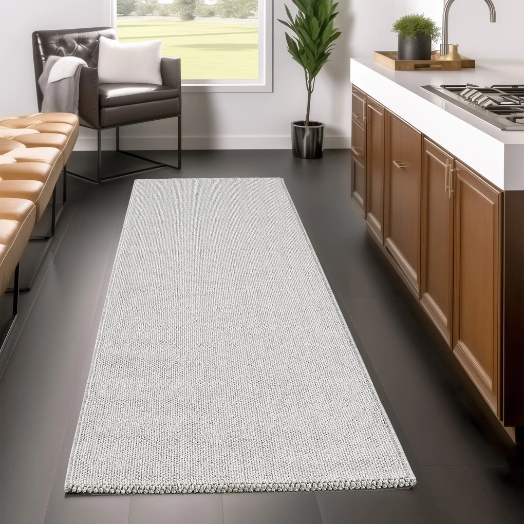Ayyildiz, Koberec behúň Loom 4300 Silver, 80x250, šedá, obývacia izba