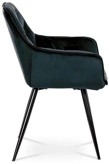 Autronic BONTEC Jedálenská stolička, modrá, zamatová látka, DCH-421 BK4 Farba: Zelená