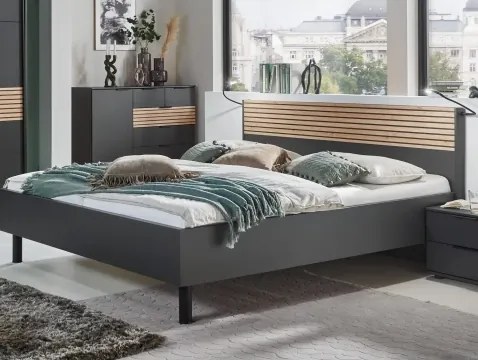 Posteľ Rotterdam 180x200 cm, grafit/dub artisan%