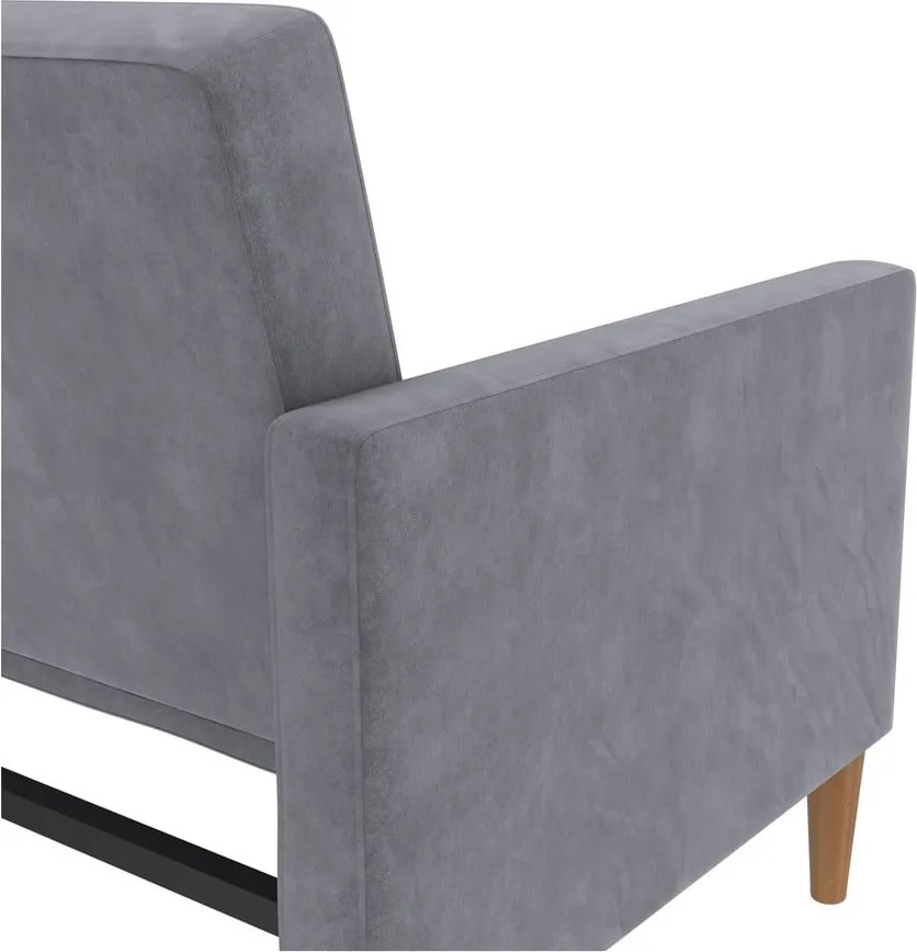 Sivá zamatová rozkladacia pohovka 207 cm Lilly – Støraa