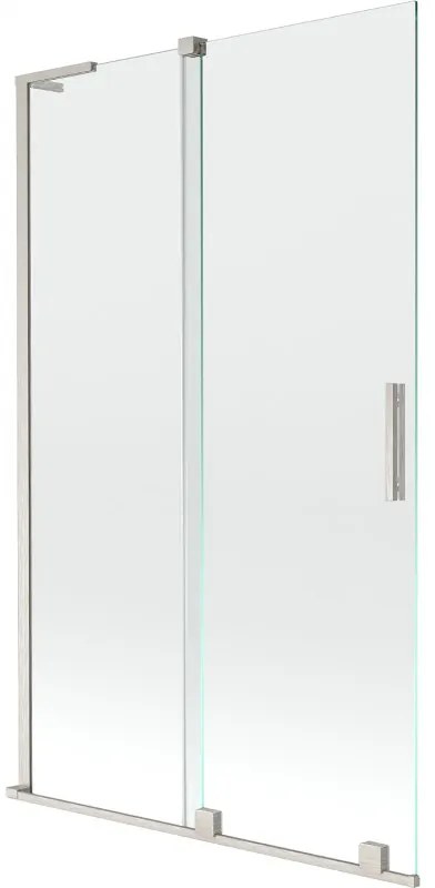 Mexen Velar L, 2-krídlová posuvná vaňová zástena 110 x 150 cm, 8mm číre sklo, brúsená oceľ, 896-110-003-01-97