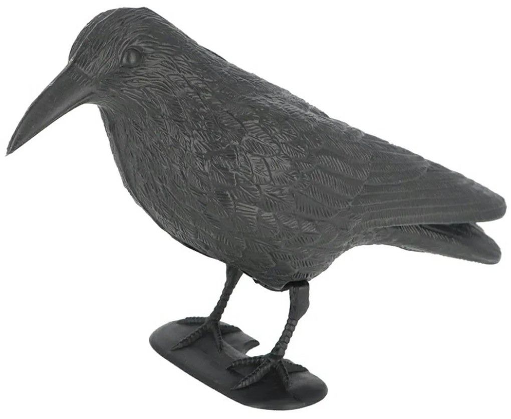 Záhradná figúrka z polyetylénu Crow, 21,5 cm, čierna