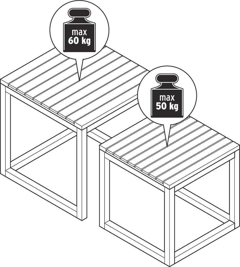 Súprava 2 príručných stolíkov »Lenja«