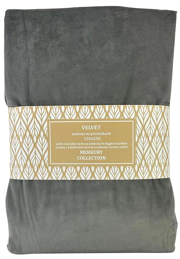 Záves na prechodkách Velvet 135x250 šedá Merkury Home