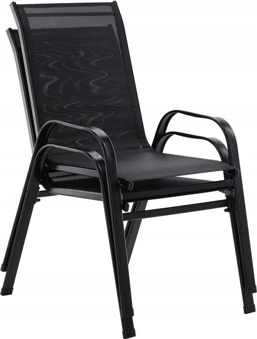 Garden Line SADA 2 ČIERNYCH ZÁHRADNÝCH STOLIČIEK 54 x 70 x 92 CM