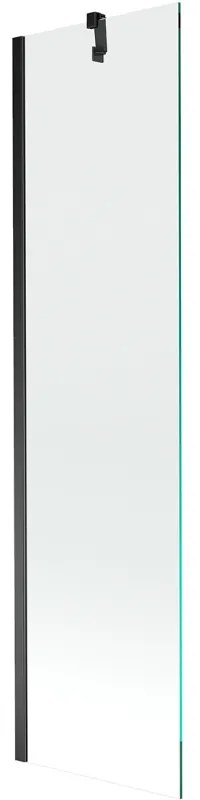 Mexen Next, vaňová zástena 1-krídlová 50 x 150 cm, fixné krídlo, 6 mm číre sklo, čierny profil, 895-050-000-00-00-70