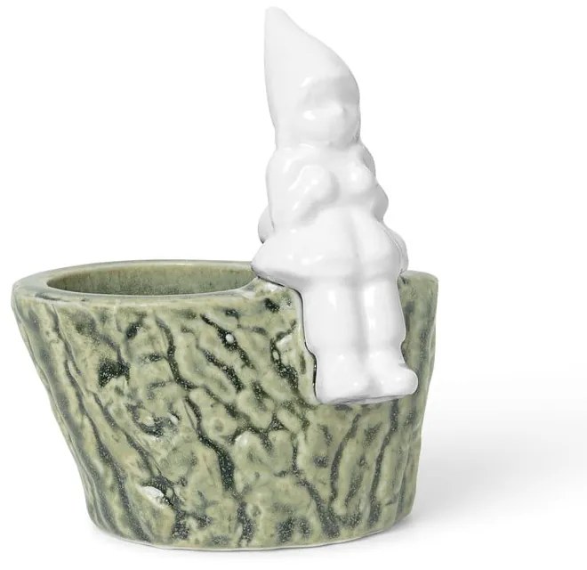 Vianočný svietnik z porcelánu a kameniny Kähler Design Christmas Tales, dĺžka 8,5 cm