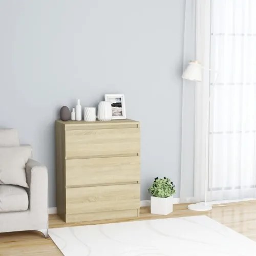 vidaXL Komoda, dub sonoma 60x35x76 cm, drevotrieska-