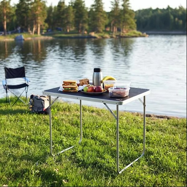 NC3401 TM. ŠEDÝ KEMPINGOVÝ STÔL 80×60×70 CM NILS CAMP