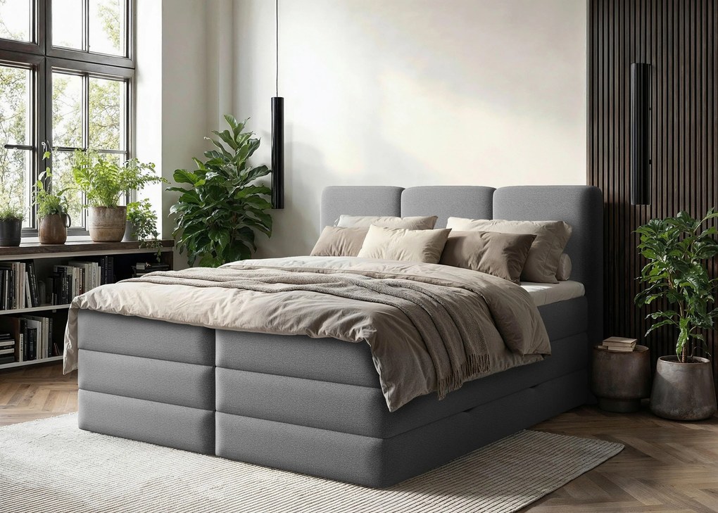 XXXLutz BOXSPRINGOVÁ POSTEĽ, 180/200 cm, antracitová MID.YOU - Online Only spálne - 000298015406