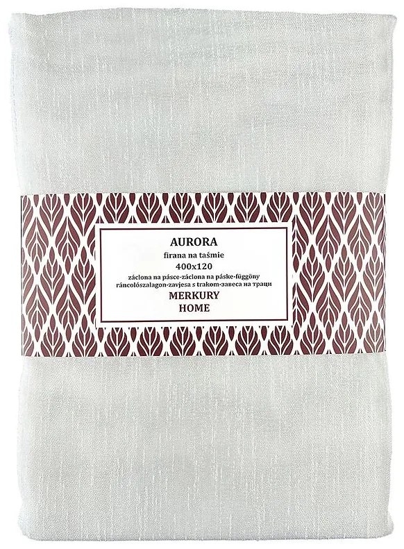 Záclona na páske  AURORA polyester biela 400x120 Merkury Home