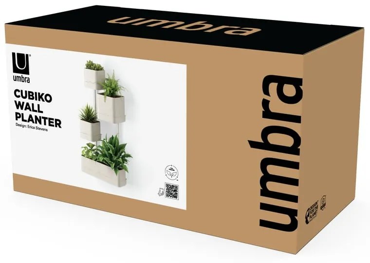 Závesné plastové kvetináče na bylinky v súprave 4 ks Cubiko – Umbra