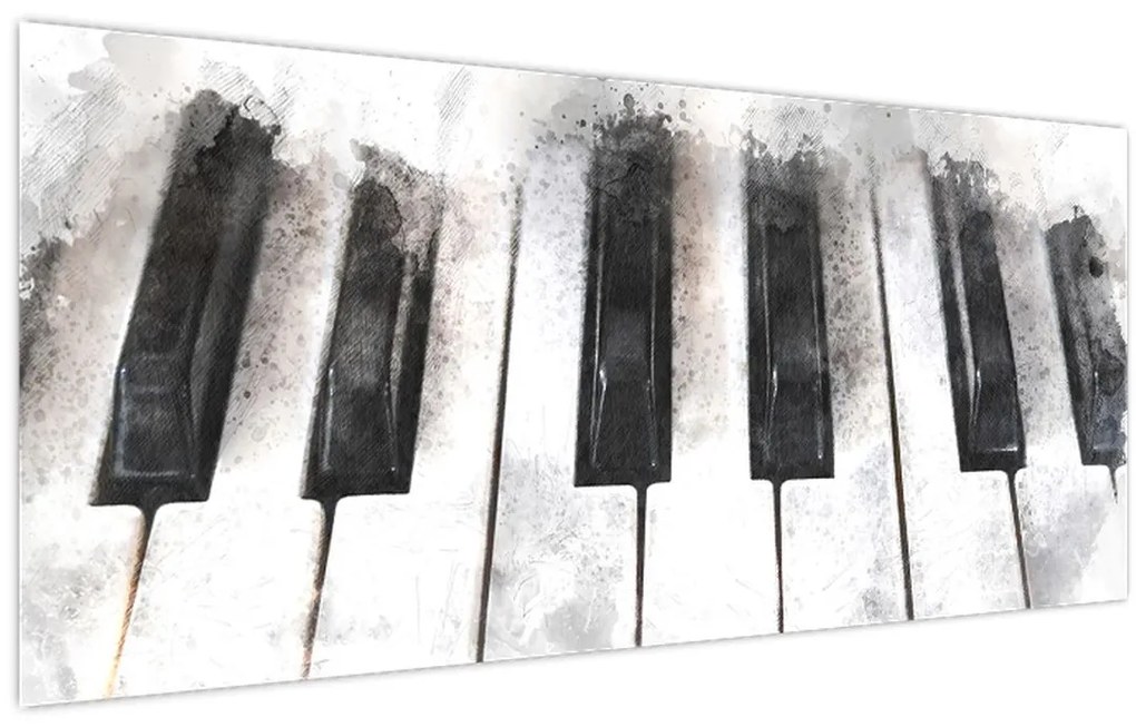Obraz - Piano, aquarel (120x50 cm)