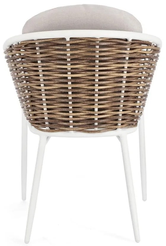 Biela kovová záhradná stolička Maribela – Bizzotto