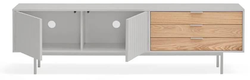 TV stolík v dekore duba v šedo-prírodnej farbe 180x52 cm Sierra – Teulat