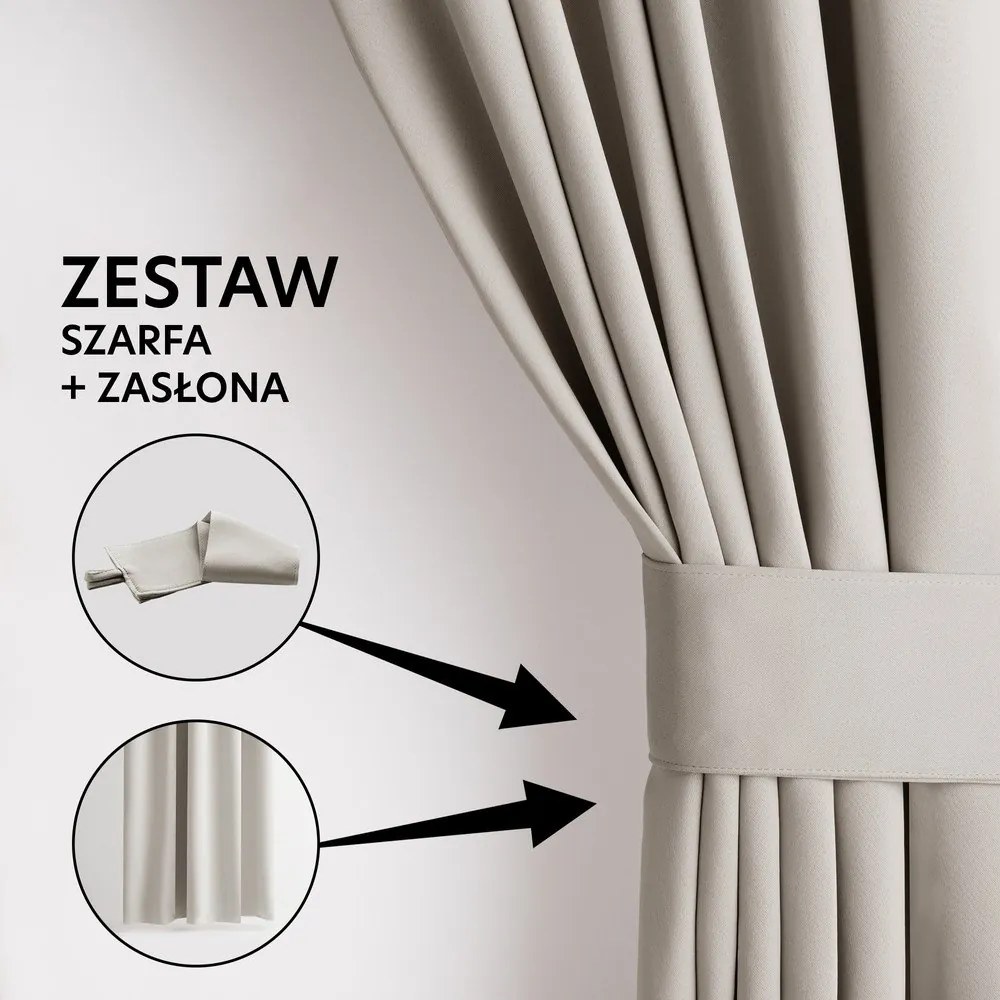 Béžový zatemňovací termo záves 140x270 cm Pleat – Restilo