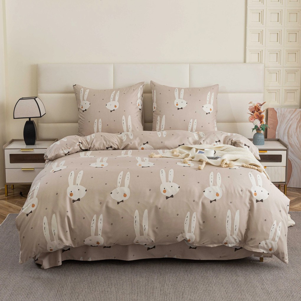 Obliečky z mikrovlákna WHITE RABBIT, béžové Rozmer obliečky: 2 ks 70 x 90 cm | 200 x 220 cm