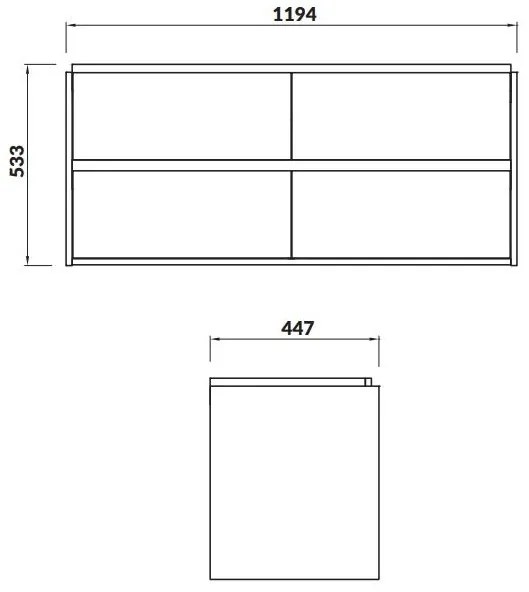 Cersanit Crea, SET B284 skrinka s umývadlom 120 cm, biela lesklá, S801-323