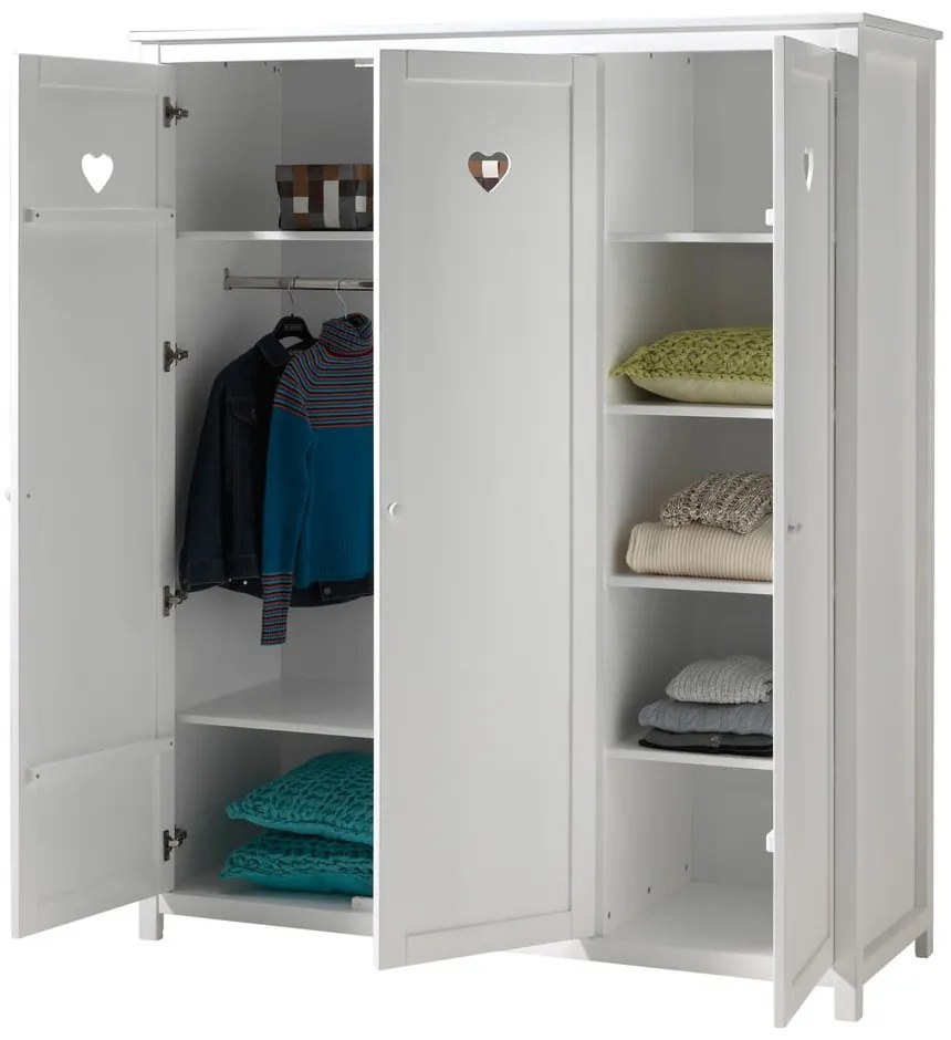 Biela detská šatníková skriňa 159x191x57 cm Amori – Vipack