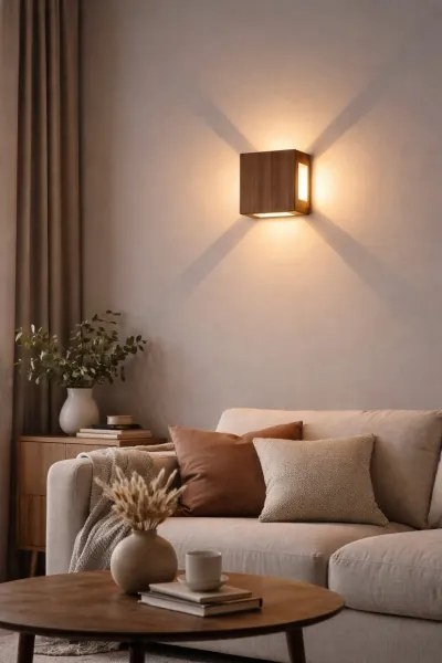 Brilagi - LED vonkajšie nástenné svietidlo QUADRAY LED/6W/230V v dekore dreva IP54