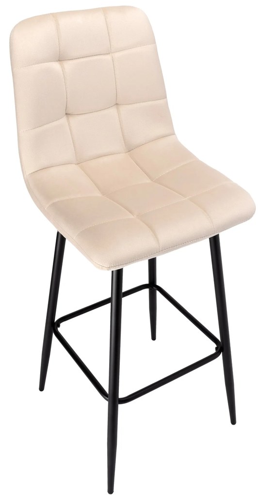Barová stolička Hamilton zamatová béžová