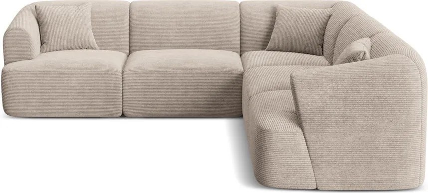 Svetlohnedá menčestrová rohová pohovka Campi – Cosmopolitan Design