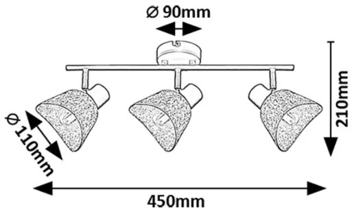 Rabalux 73007 - Bodové svietidlo FARELIA 3xE14/10W/230V
