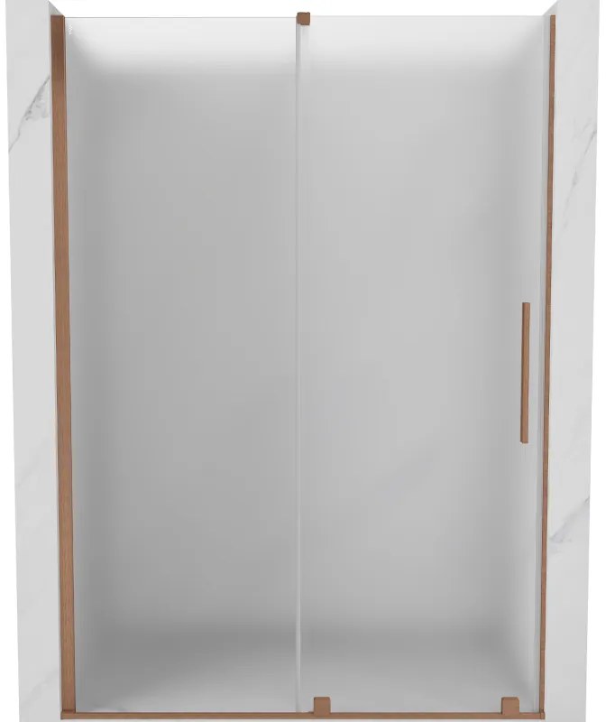 Mexen Velar, posuvné sprchové dvere do otvoru 160 cm, 8mm sklo námraza, medená matná, 871-160-000-31-65