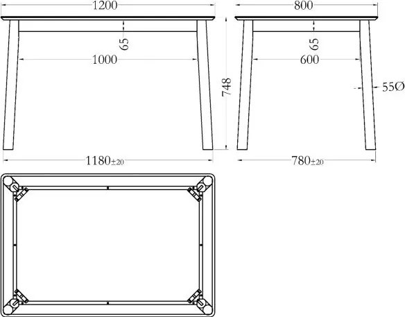 Jedálenský stôl v dekore duba 80x120 cm Barlow – Actona
