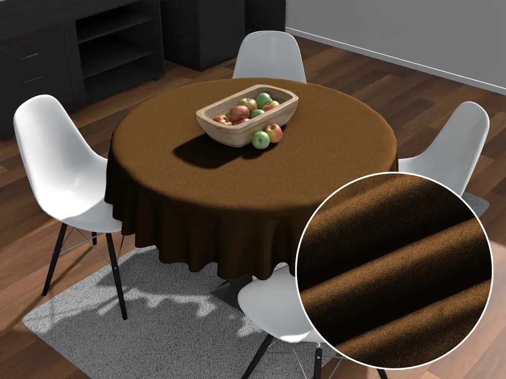 Biante Okrúhly obrus/imitácia brúsenej kože Alcantara ALC-017 Hnedý hrdzavý Ø 70 cm