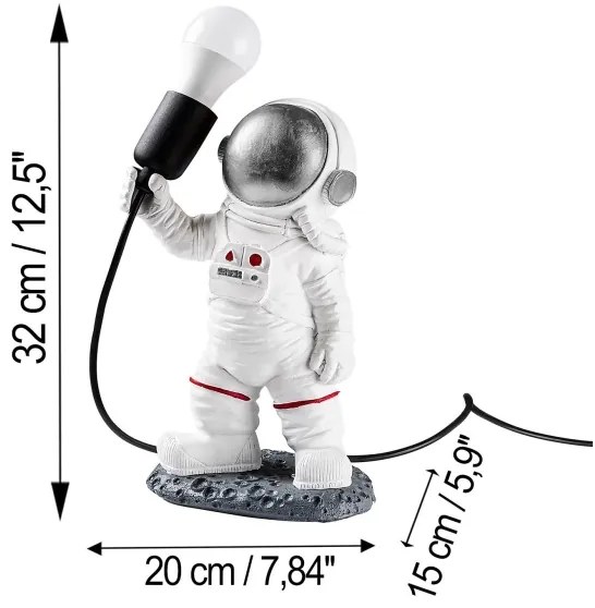 Detská lampička ASTRONAUT 1xE27/40W/230V strieborná/biela