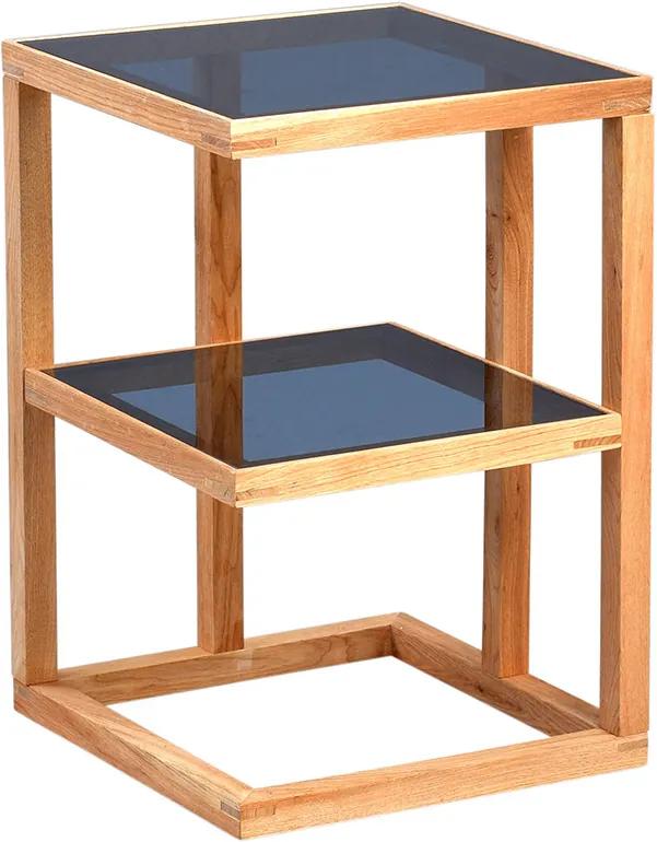 Odkladací stolík Urban, 40 cm, masív/sklo