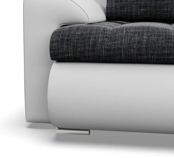 Sedacia súprava FORESTA v tvare U, pravá popolová / biela